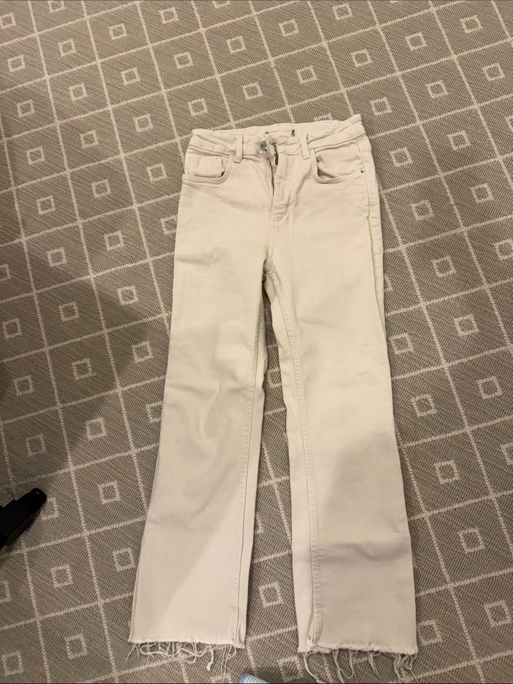 Zara Cream Wide-Leg Jeans